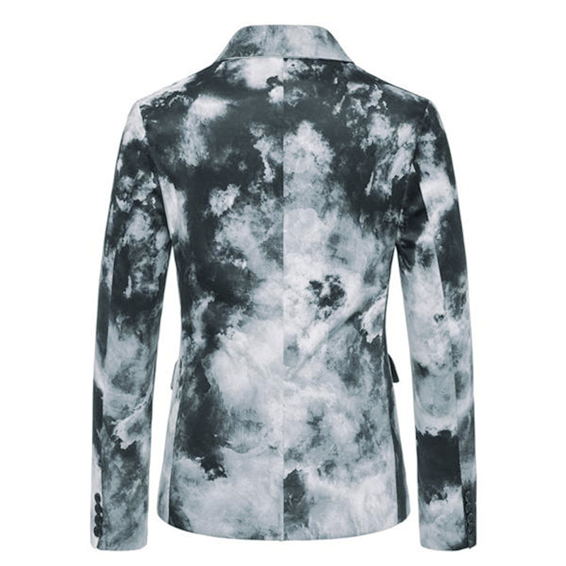 Mens Splatter Print Single Breasted Casual Blazer 03673297M