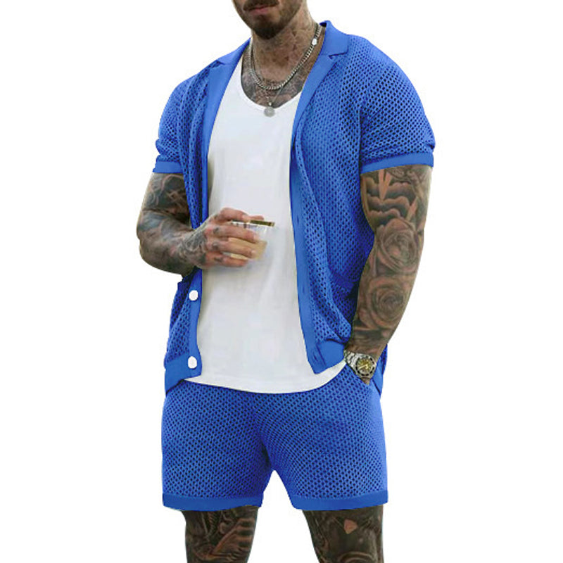 Mens Casual Solid Color Hollow Set 14406825Y