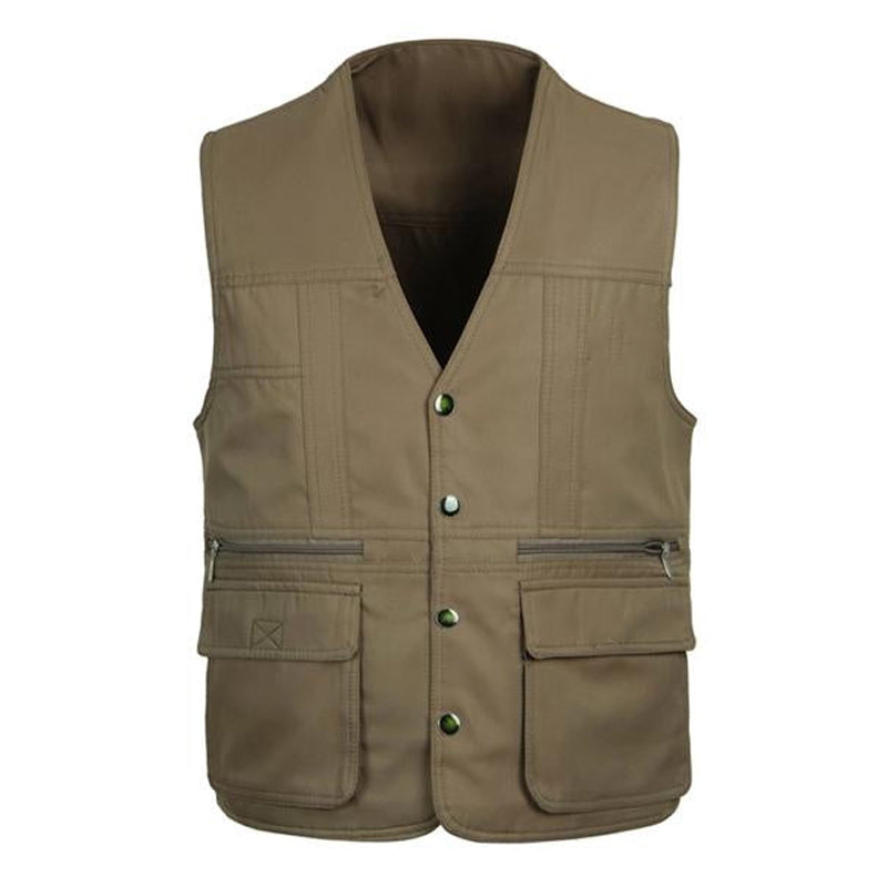 Mens V-neck Double Pocket Button Vest 00317594X