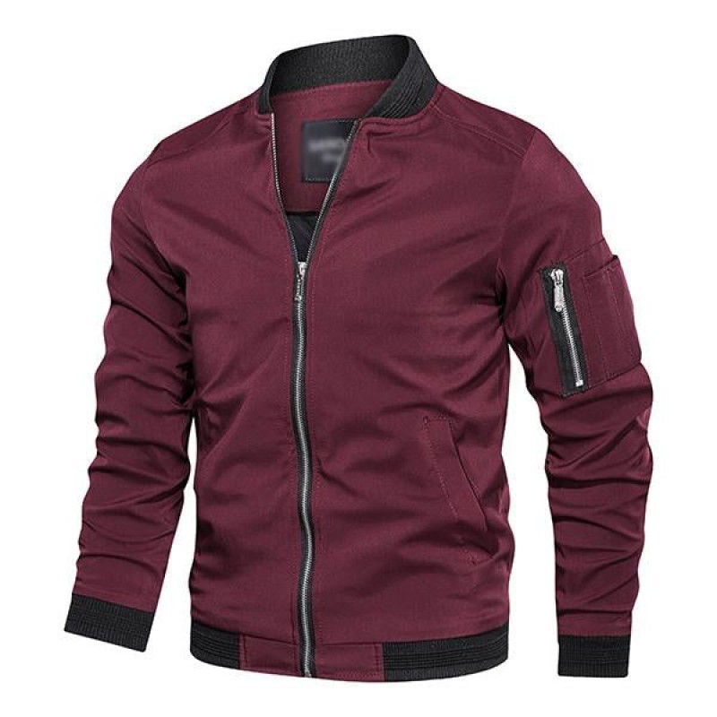 Mens Thin Baseball Collar Casual Jacket 72082655M