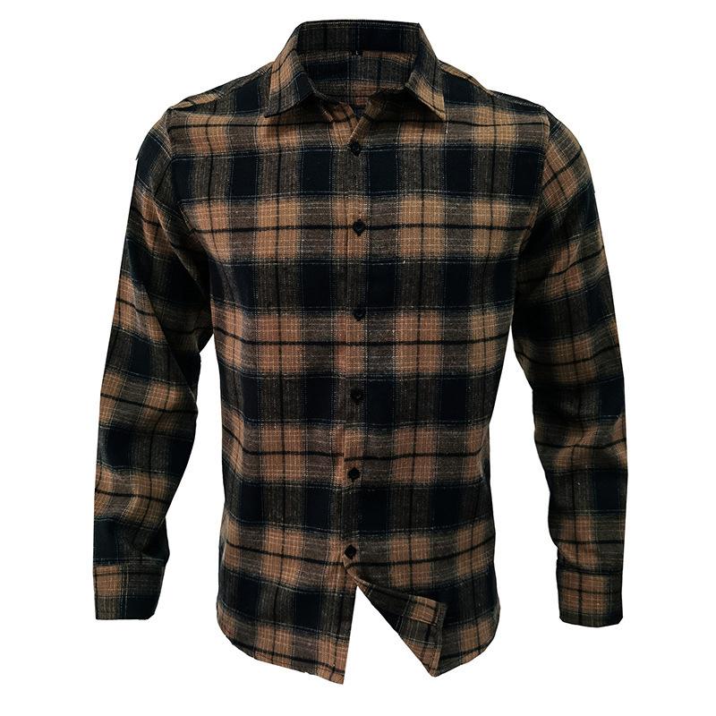 Mens Flannel Plaid Long Sleeve Shirt 26185028X