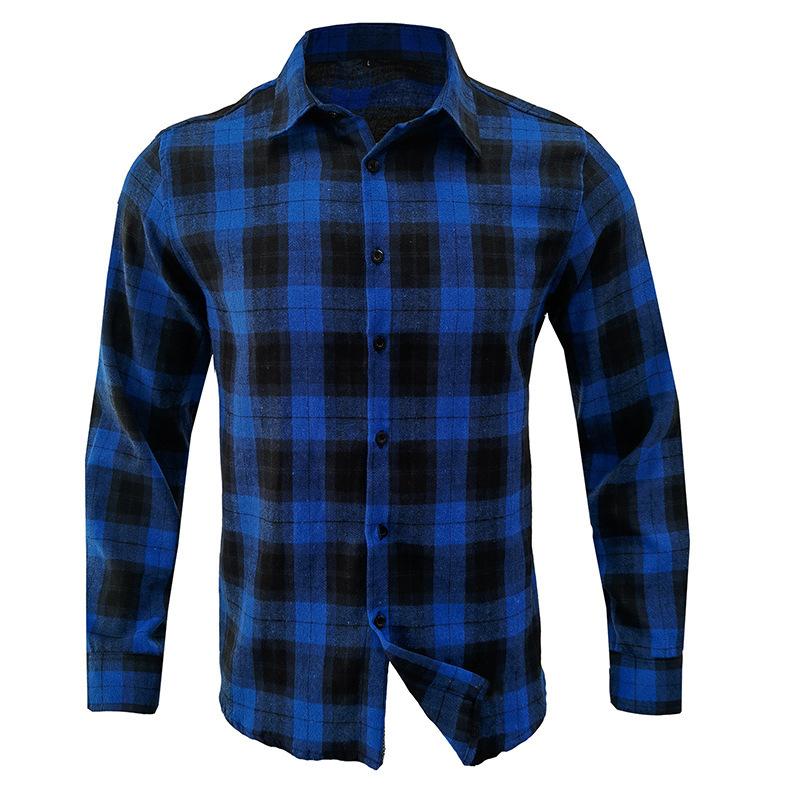 Mens Flannel Plaid Long Sleeve Shirt 26185028X