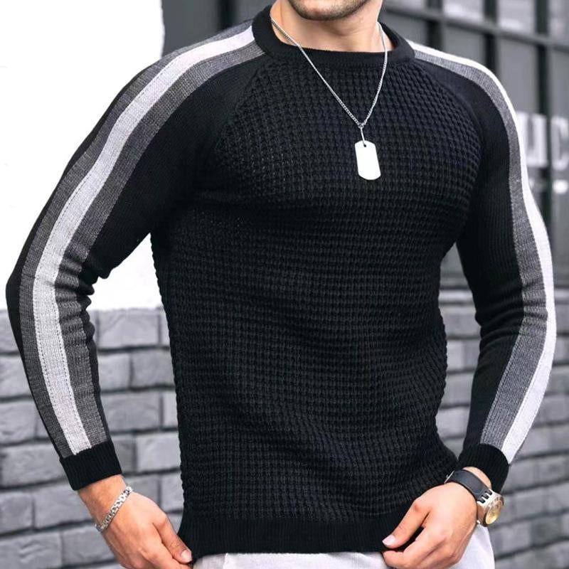Mens Color Block Long Sleeve Knitwear 07482885Y