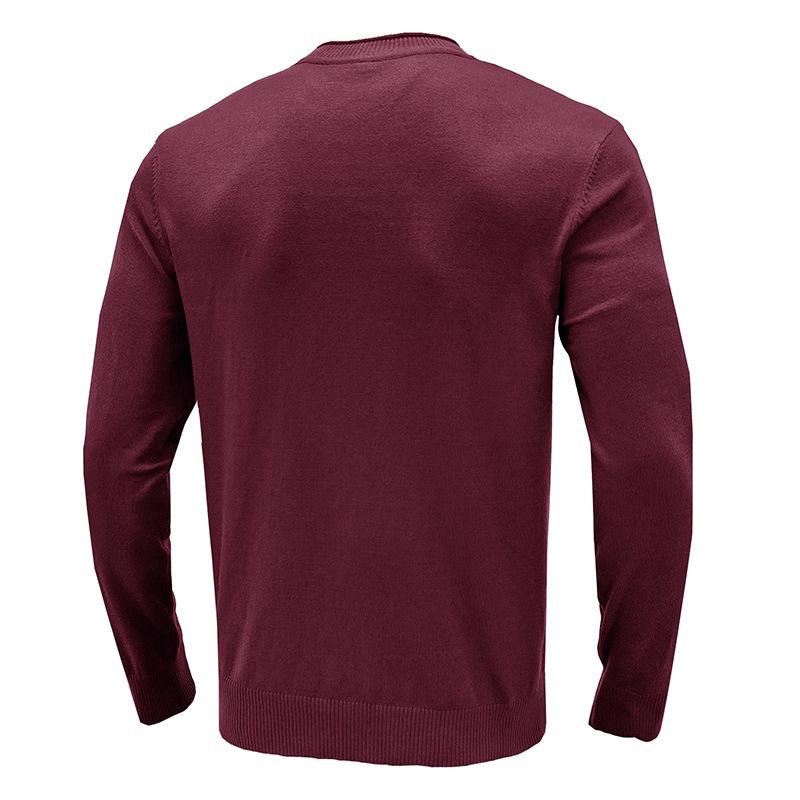 Mens Solid Round Neck Casual Sweater 27207117Z