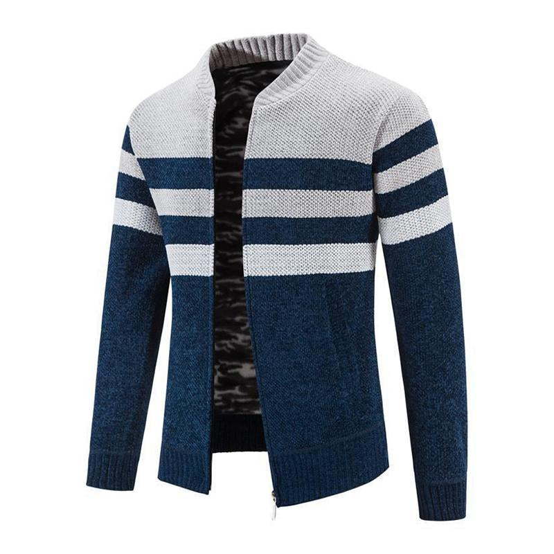 Mens Casual Contrast Stripe Knit Cardigan 29415659M