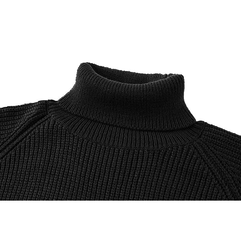 Mens Solid Color Long Sleeve Turtleneck Sweater 26644030X