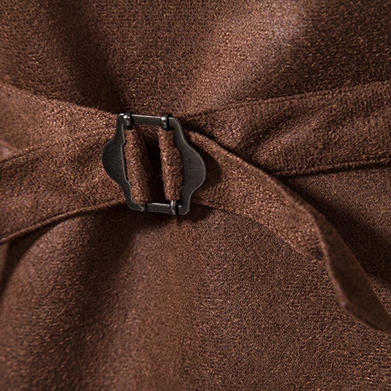 Mens Vintage V Neck Suede Vest 00119739X