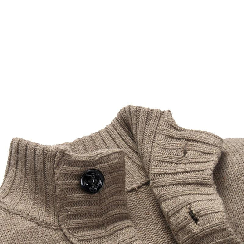 Mens Pirate Button Stand Collar Thick Knit Jacket 64218803X