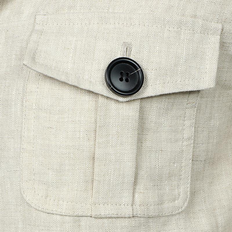 Mens Casual Linen Multi-Pocket Cargo Thin Jacket 32125482Y