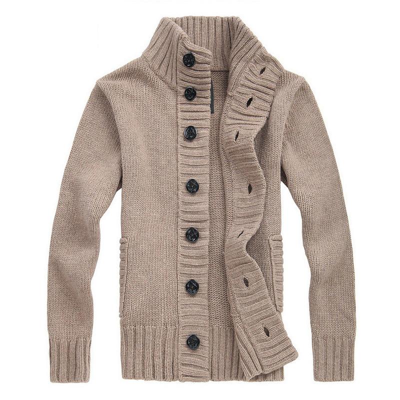 Mens Pirate Button Stand Collar Thick Knit Jacket 64218803X
