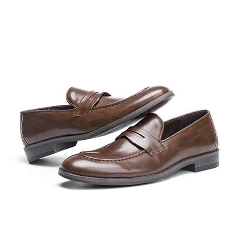 MENS SLIP-ON P LEATHER LOAFERS 66974148