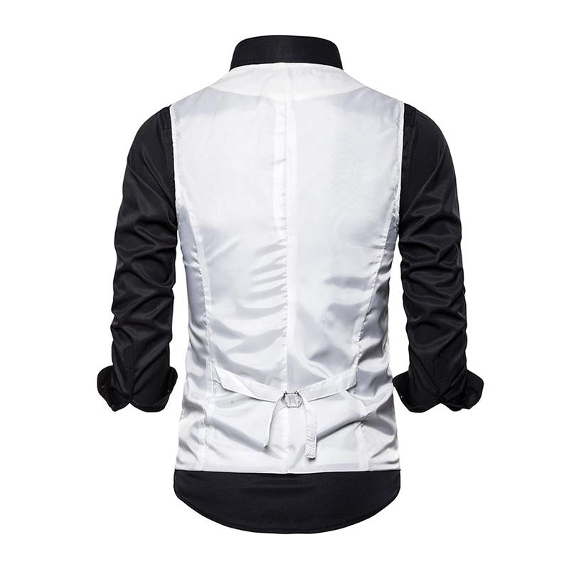 Mens Vintage Jacquard V-Neck Single Breasted Vest 82816436M