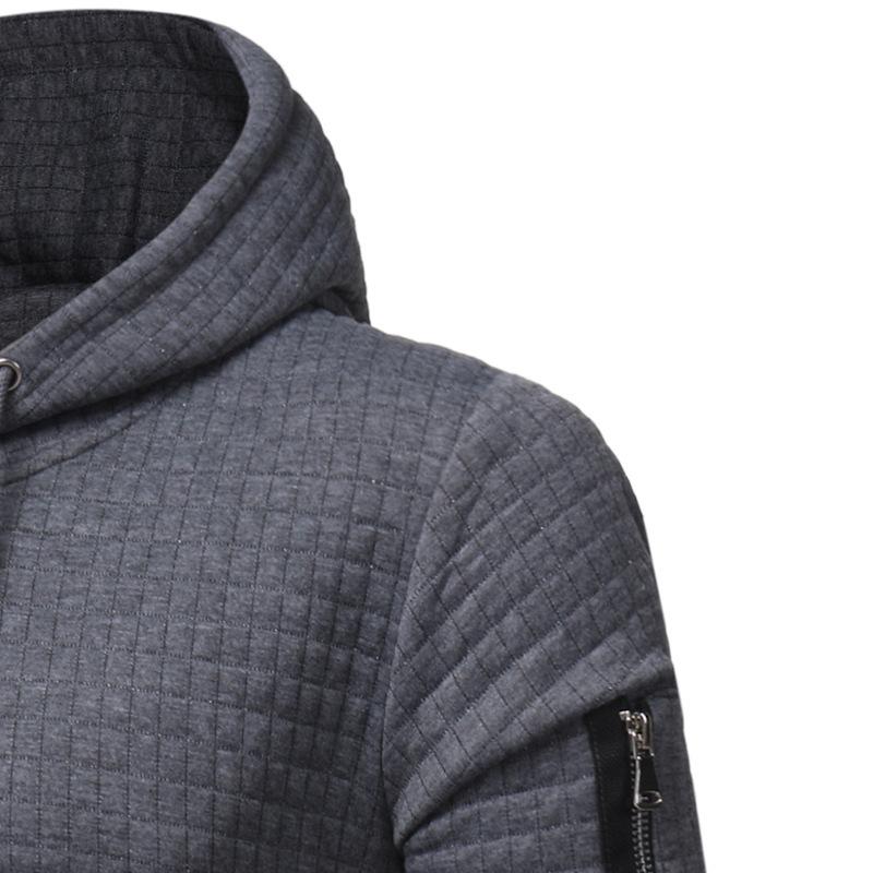 Mens Zipper Decor Loose Fit Casual Hoodie 22625474Z