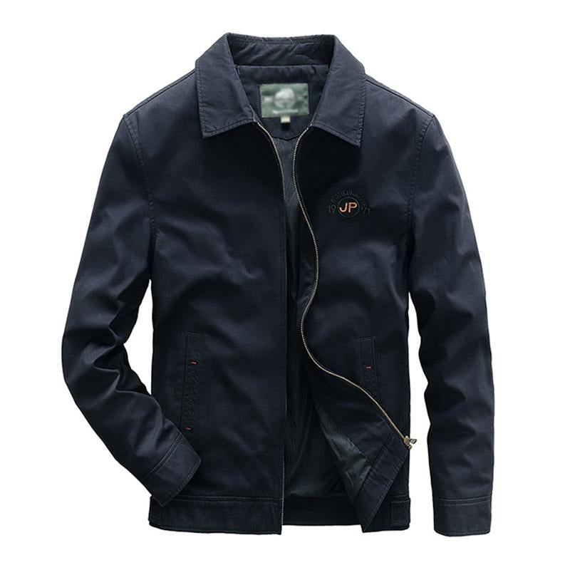 Mens Casual Cotton Lapel Cargo Jacket 89521769M