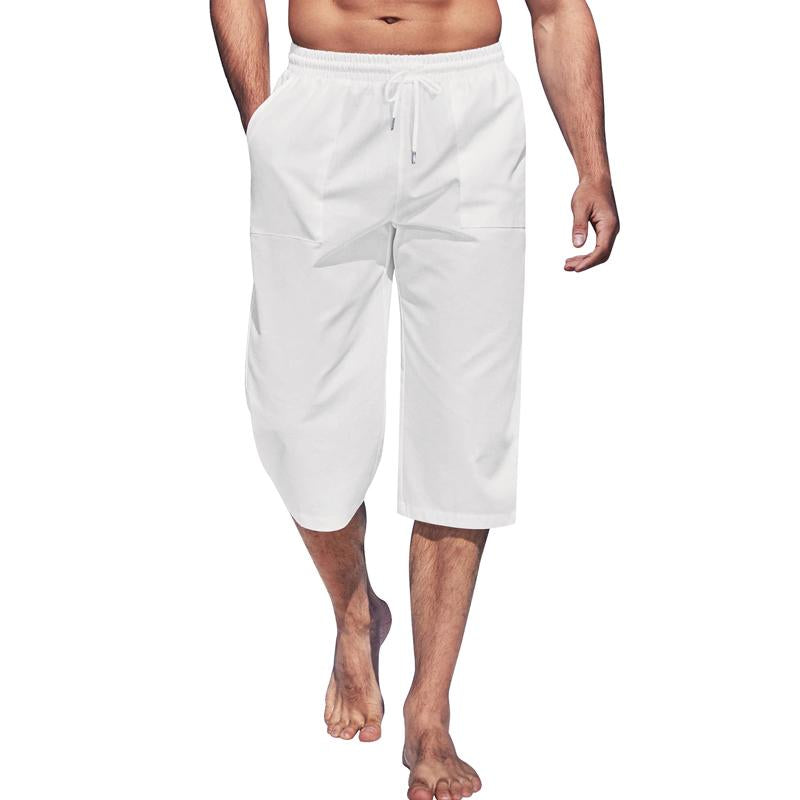 Mens Casual Solid Color Three Quarter Pants 25131170Y