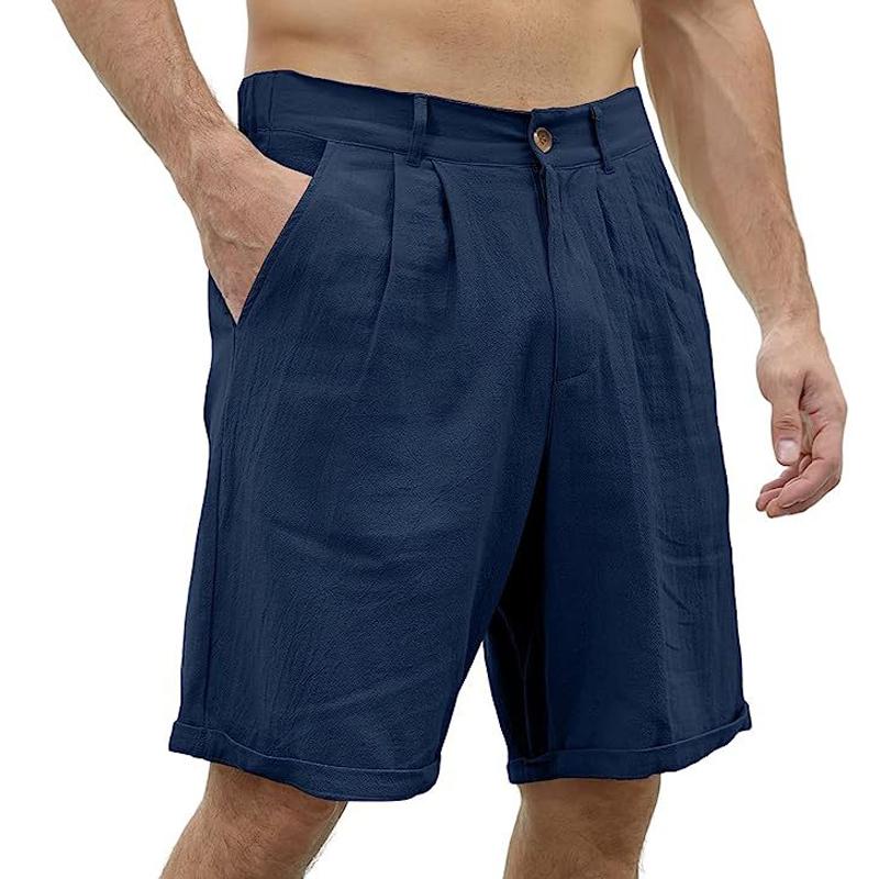 Mens Casual Simple Solid Color Beach Shorts 89130954Y