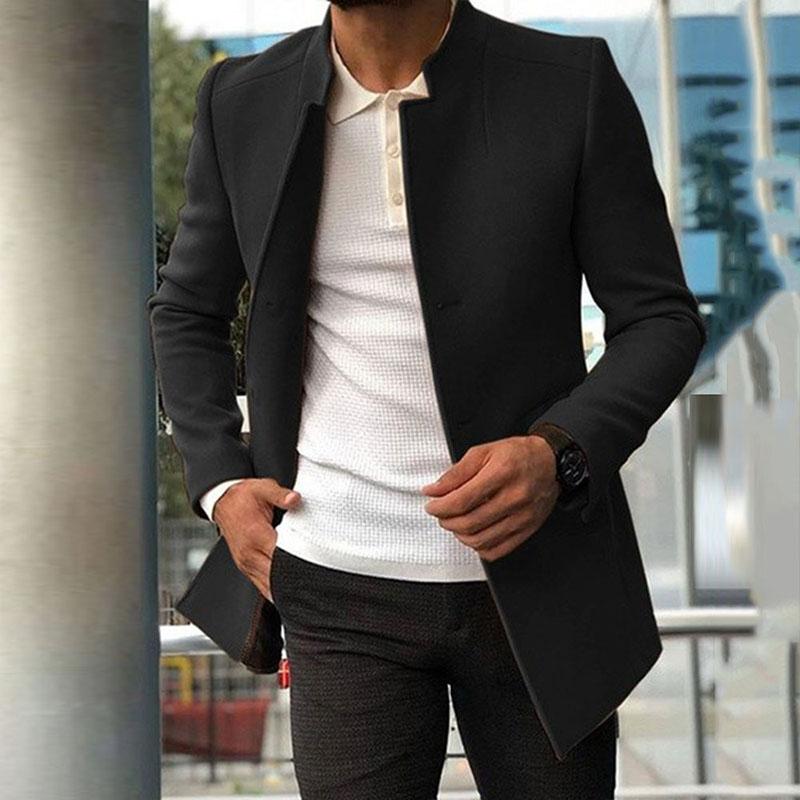 Mens Casual Stand Collar Slim Coat 93778535M