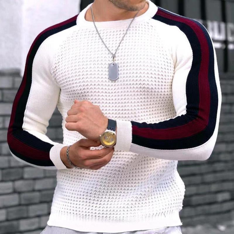 Mens Color Block Long Sleeve Knitwear 07482885Y