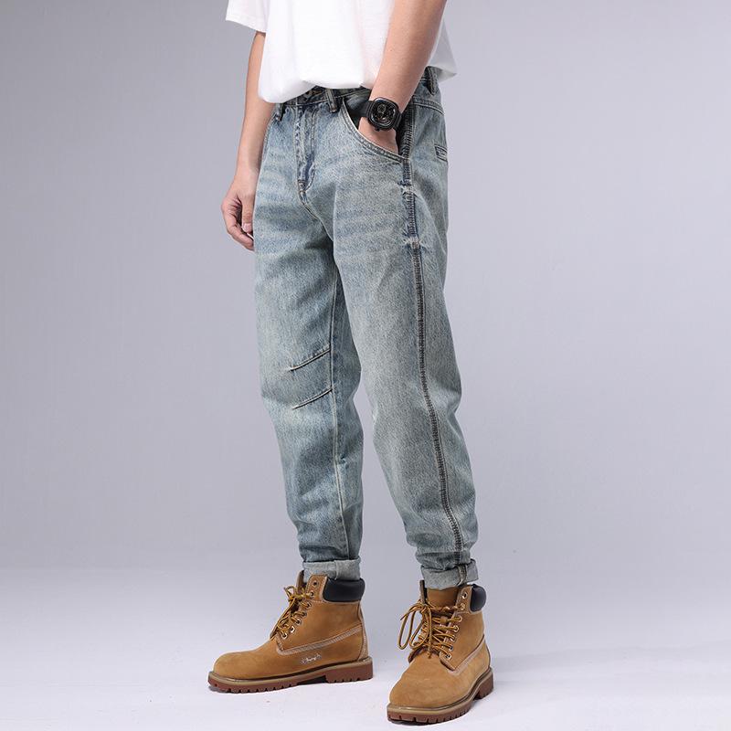 Mens Vintage Loose Cargo Denim Harem Pants 35307050M