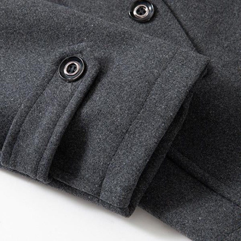 Mens Retro Double Collar Woolen Coat 52685926X