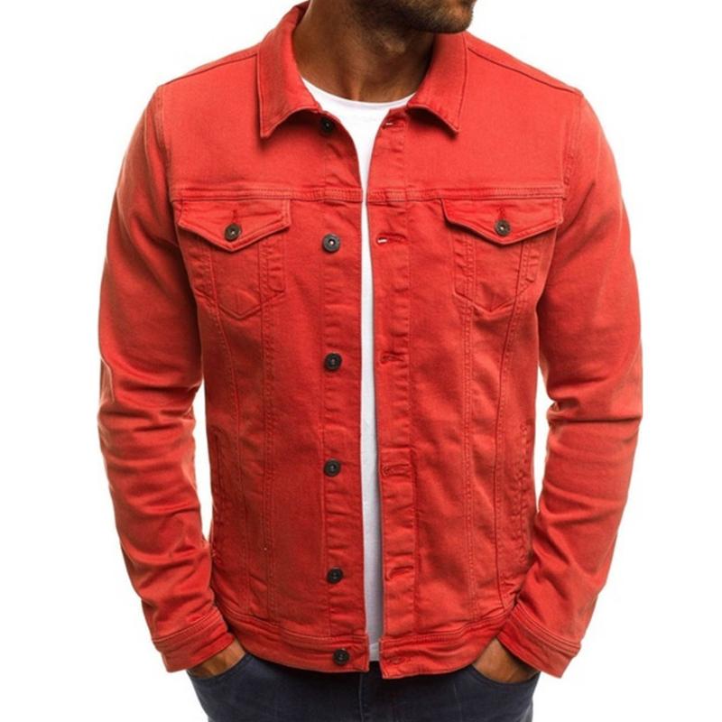 Mens Casual Solid Color Button Lapel Jacket 02134545M