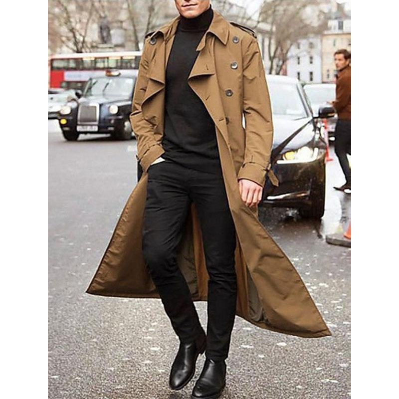 Mens Casual Mid-Length Casual Trench Coat 06810580M