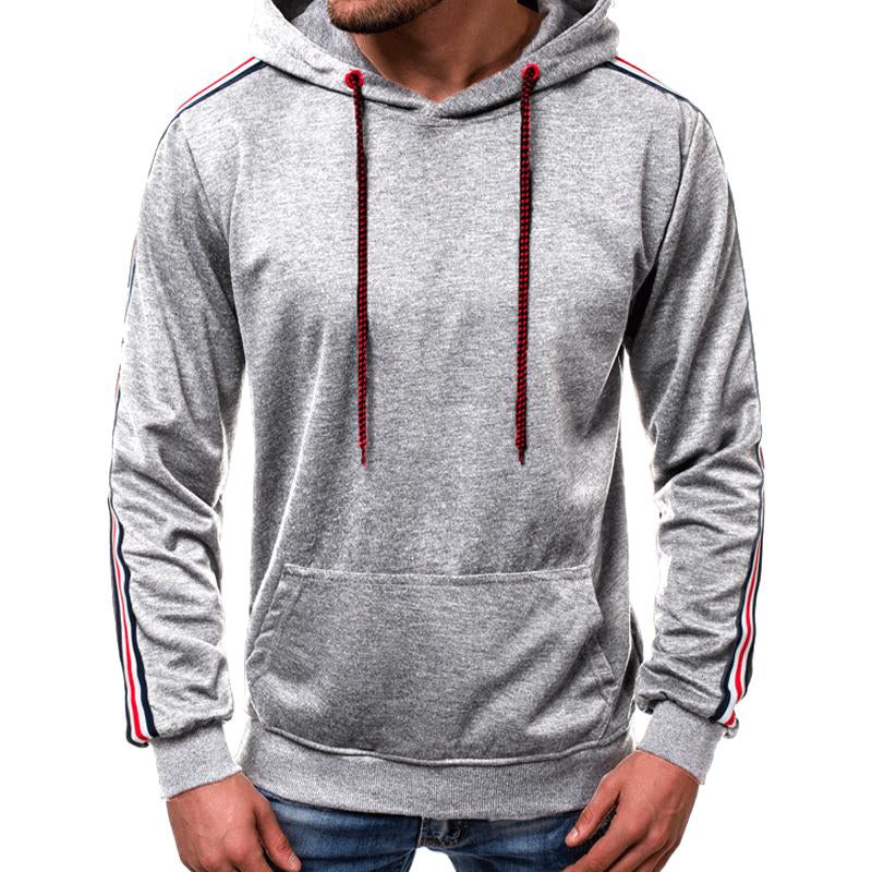 Mens Casual Line Stitching Pullover Hoodie 04924289X