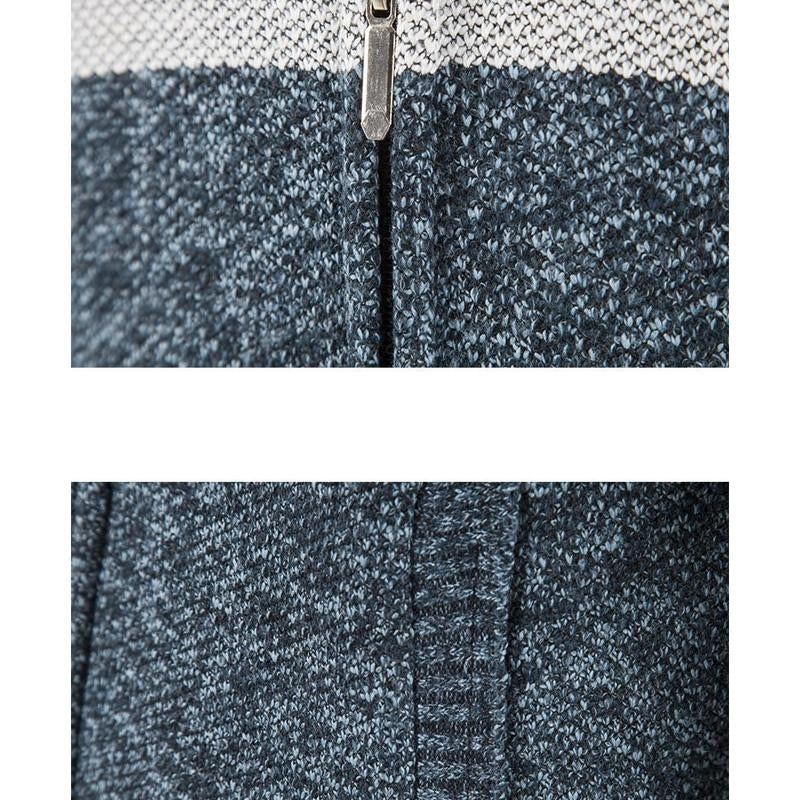 Mens Gradient Fleece Thickened Sweater Coat 95723891X