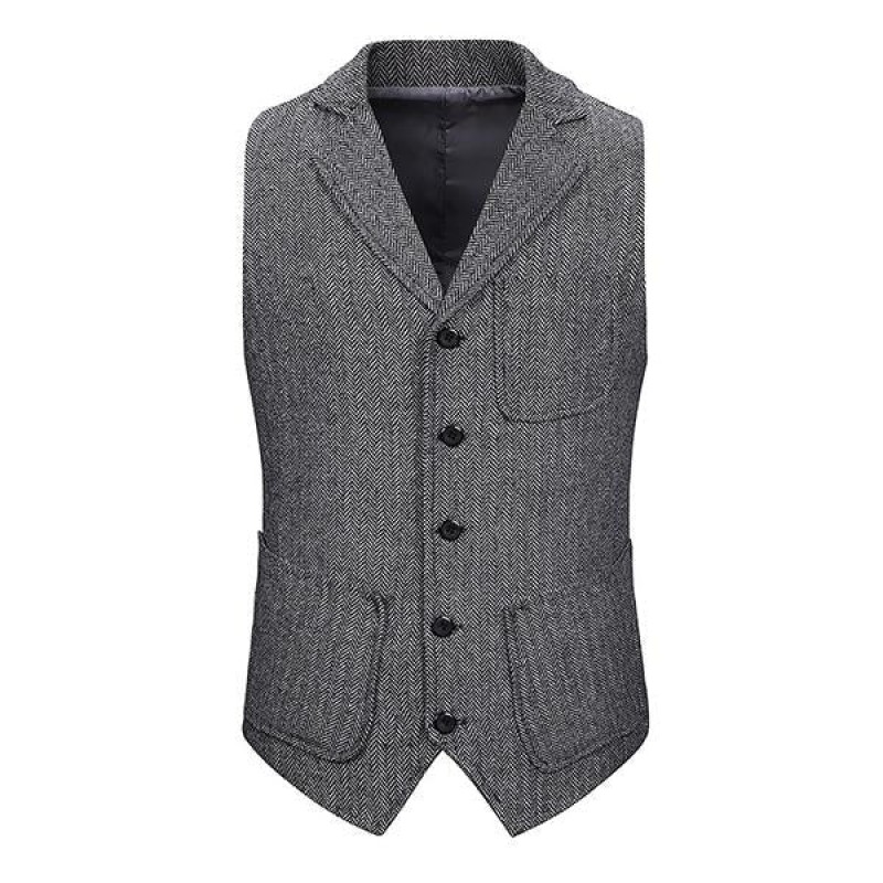 Mens Single Breasted Lapel Vest 81267203M
