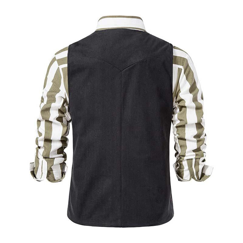 Mens Vintage Slim V Neck Single Breasted Vest 49764843M (Shirt Excluded)