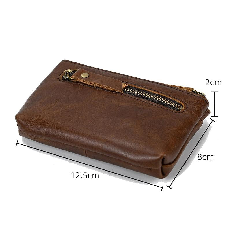 MenS Multi-Layer Zipper Cowhide Mini Case 08633412Y