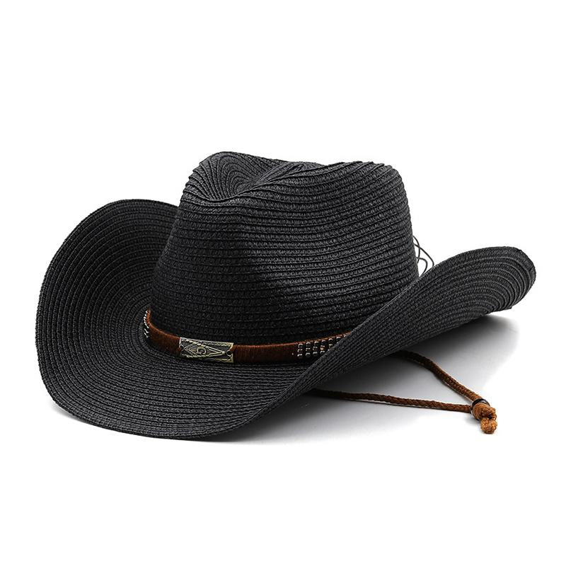 Mens Vintage Belt Visor Western Cowboy Hat 61457836Y