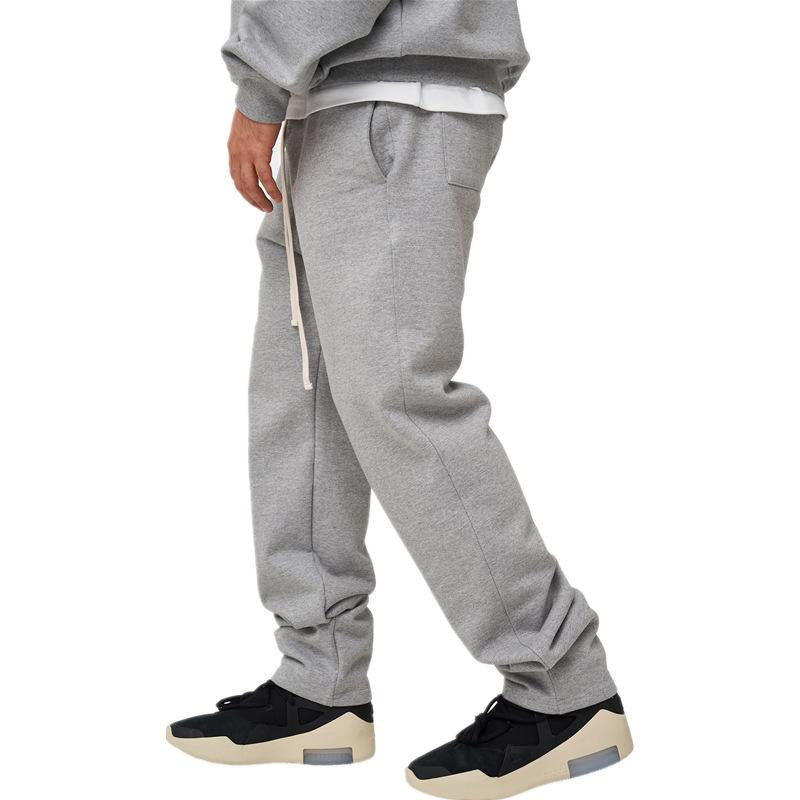 Mens Casual Solid Color Loose Drawstring Sweatpants 77682554Y