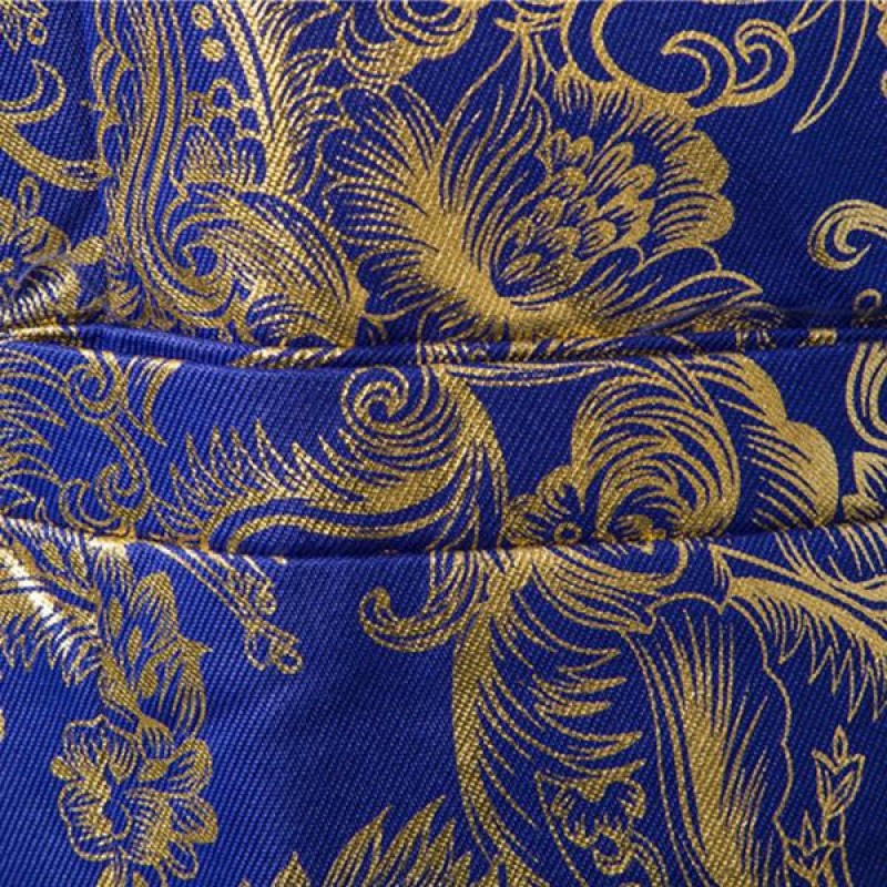 Mens Ethnic Print V-Neck Dress Vest 36969724M