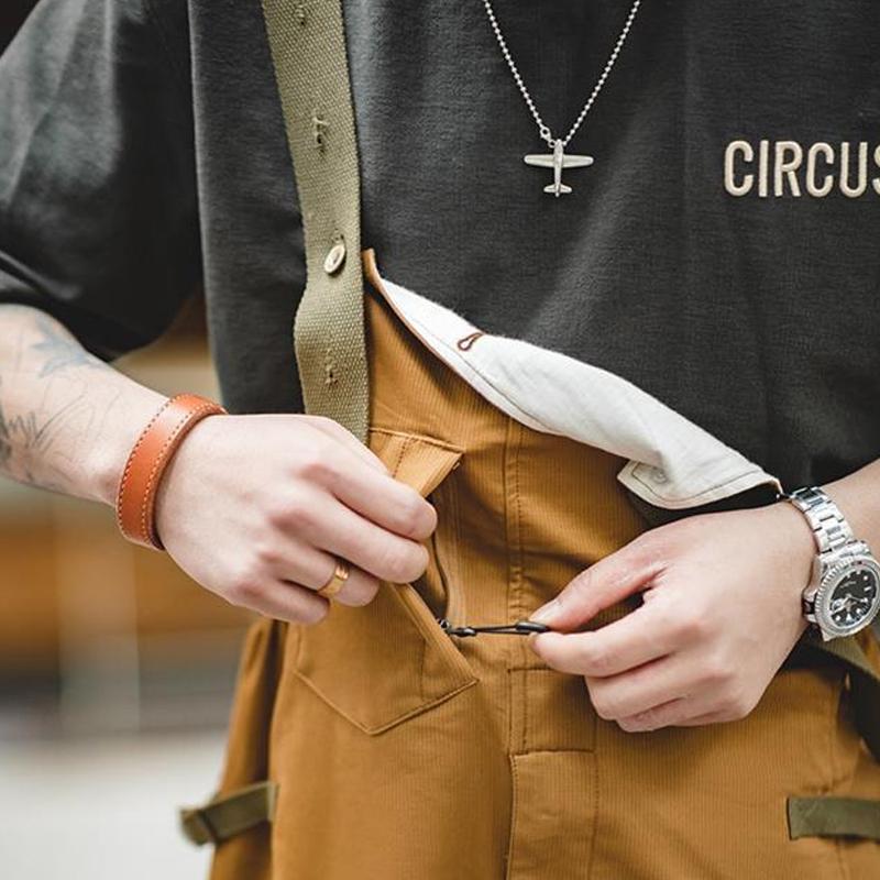 Mens Vintage Loose Cargo Overalls 87669760Y