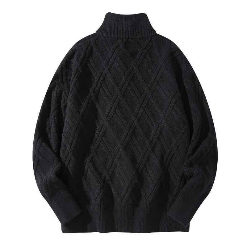 Mens Geometric Jacquard Stand Collar Knit Cardigan 95767601M