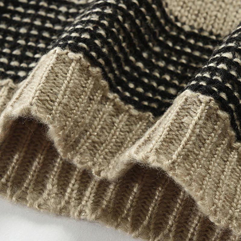 Mens Leisure Round Neckline Striped Sweater 52292053M