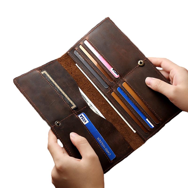 MenS Vintage Leather Ultra-Thin Large-Capacity Wallet 38732949Y