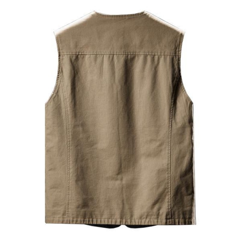 Mens Cotton V-neck Single Breasted Vest 43550015M