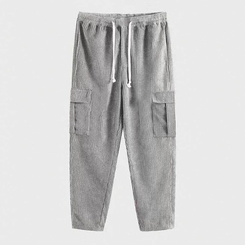 Mens Corduroy Sport Loose Straight Multi Pocket Pants 26046515M