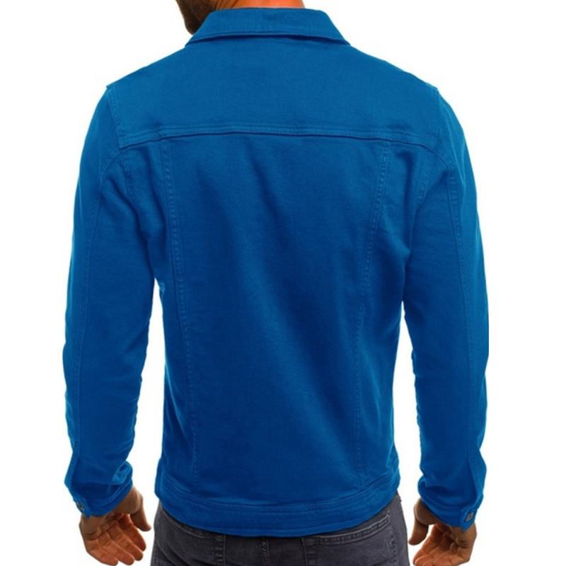 Mens Casual Solid Color Button Lapel Jacket 02134545M