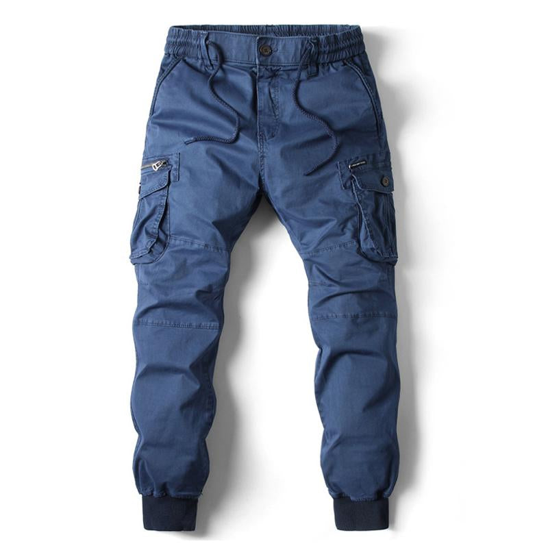Mens Casual Elastic Waist Cargo Pants 57018851X