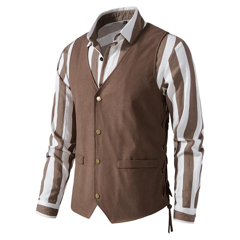 Mens Vintage Single Breasted V-Neck Vest 90585005X