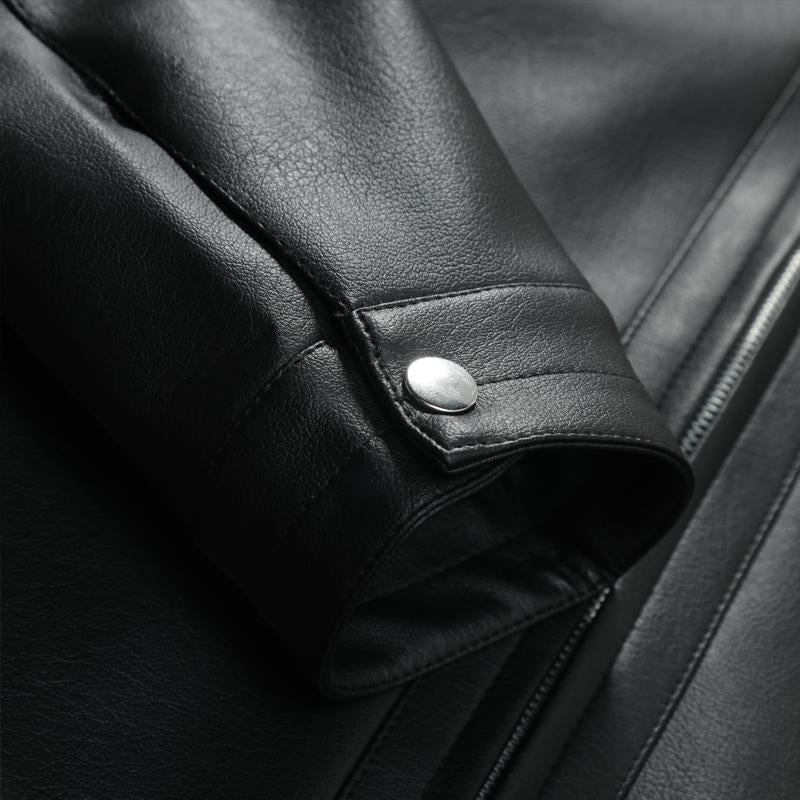 Mens Vintage Long Sleeve Leather Jacket 55335942Y
