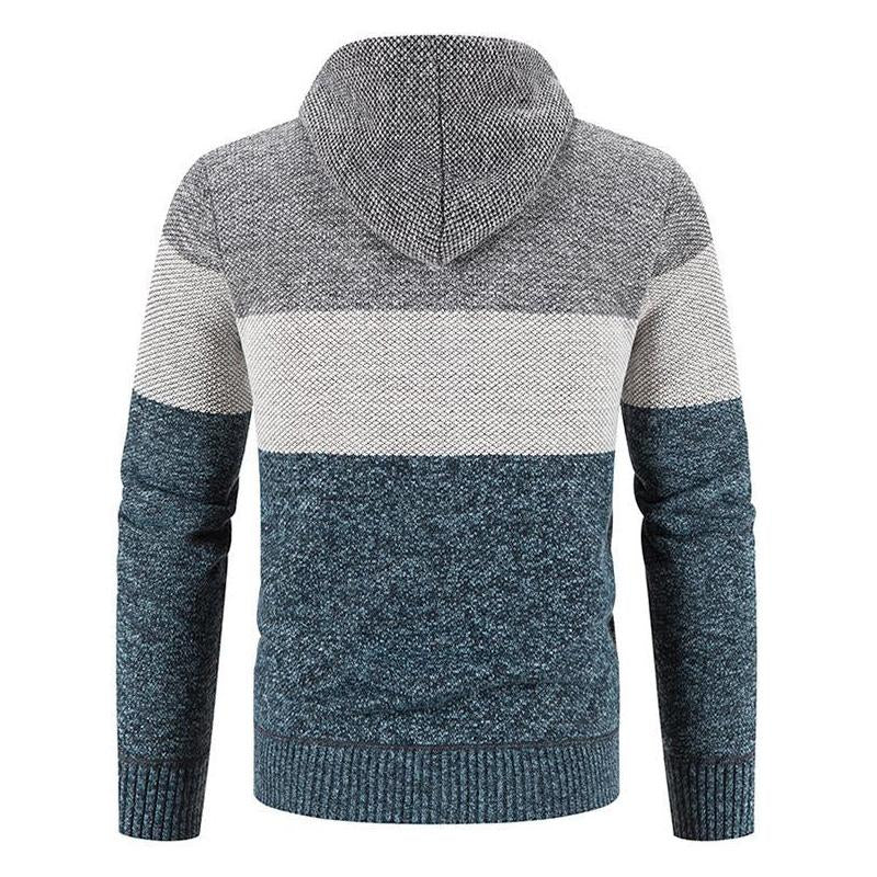 Mens Gradient Fleece Thickened Sweater Coat 95723891X