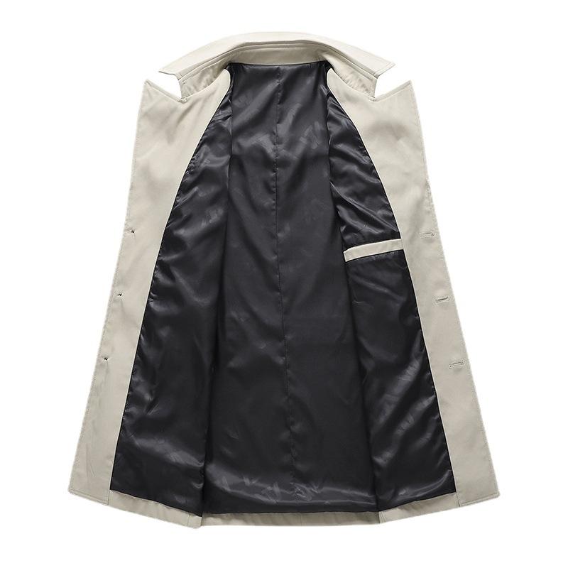 Mens Lapel Mid-length Trench Coat 37659283Z