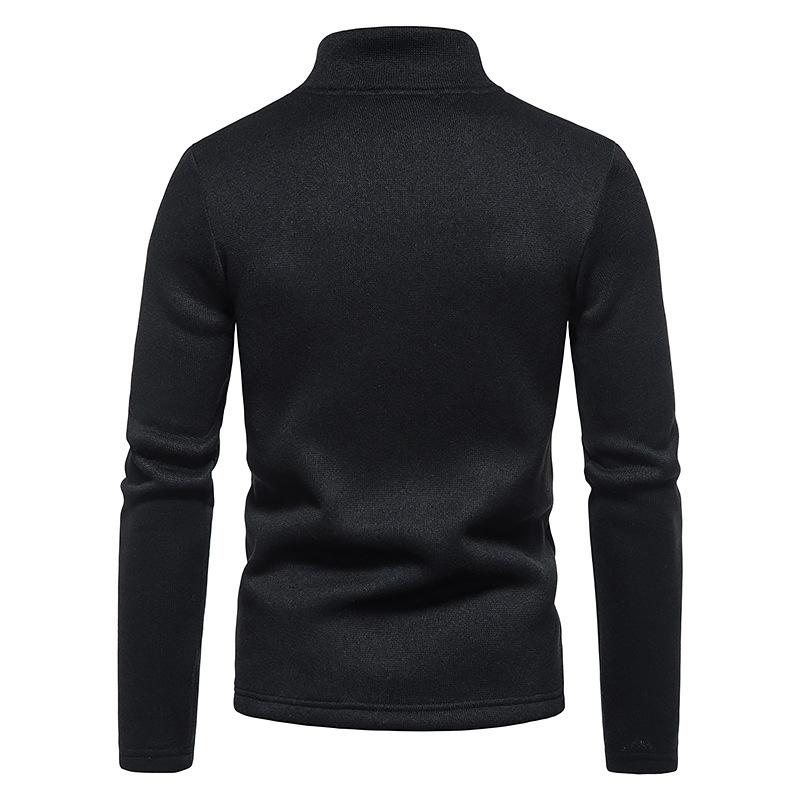Mens Casual Solid Color Turtleneck Knitted Sweatshirt 54641407M