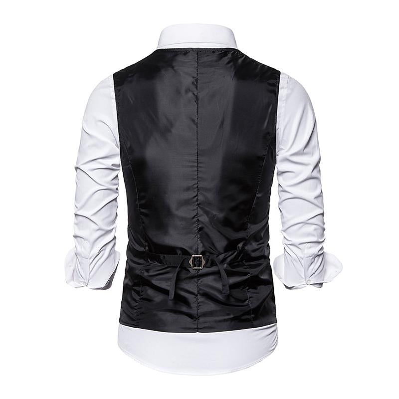 Mens Vintage Jacquard V-Neck Single Breasted Vest 82816436M