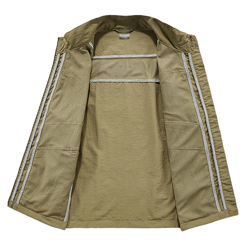 Mens Casual Thin Outdoor Breathable Quick-Drying Stand-Up Collar Vest 30147775M