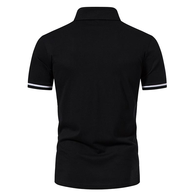 Mens White Stripe Trimmed Zipper Polo Shirt 50515028Z